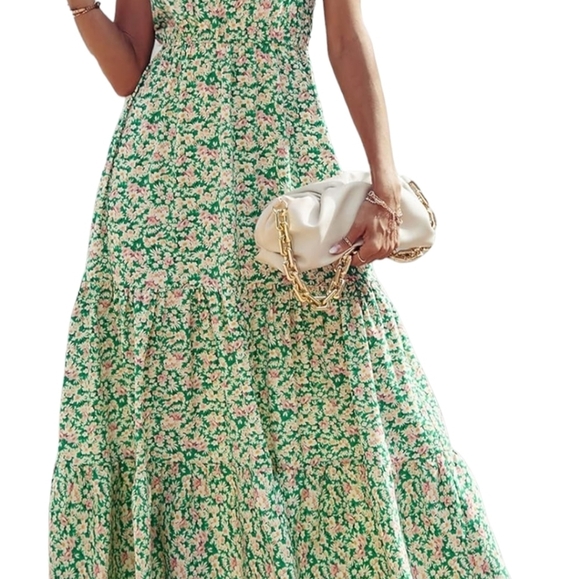 Pretty Garden Womens One Knot Shoulder Bohemian Tiered Ruffle Dress Size XXL - Picture 4 of 10